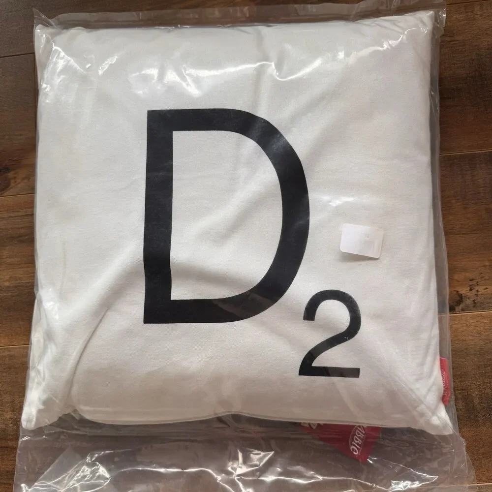 Scrabble Letter “D” Cushion Throw Pillow 16”x16” NWT Board Game Wild & Wolf